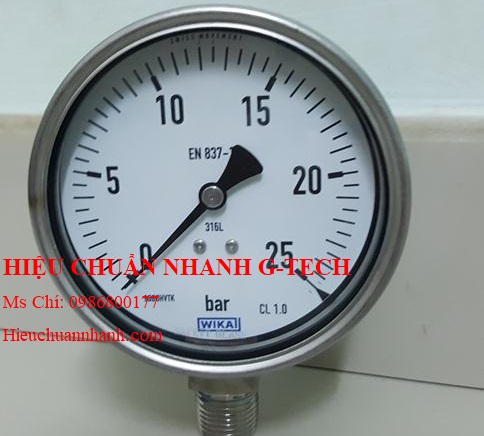 Hiệu chuẩn  đồng hồ đo áp suất Wika 232.50 (250kg/cm²(psi),dial 100,chân sau lưng).Hiệu chuẩn nhanh G-tech Hiệu chuẩn  đồng hồ đo áp suất Wika 232.50 (250kg/cm²(psi),dial 100,chân sau lưng).Hiệu chuẩn nhanh G-tech