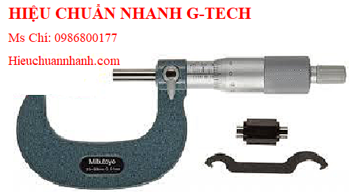 Hiệu chuẩn  Panme đo ngoài cơ khí đo chiều dày thành ống Mitutoyo 115-309 (25-50mm/ 0.01mm).Hiệu chuẩn nhanh G-tech Hiệu chuẩn  Panme đo ngoài cơ khí đo chiều dày thành ống Mitutoyo 115-309 (25-50mm/ 0.01mm).Hiệu chuẩn nhanh G-tech