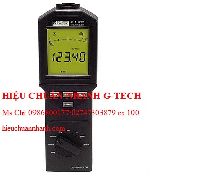 Hiệu chuẩn Chauvin Arnoux C.A 1725 Tachometers (60 - 100,000 RPM). Hiệu chuẩn nhanh G-tech Hiệu chuẩn Chauvin Arnoux C.A 1725 Tachometers (60 - 100,000 RPM). Hiệu chuẩn nhanh G-tech