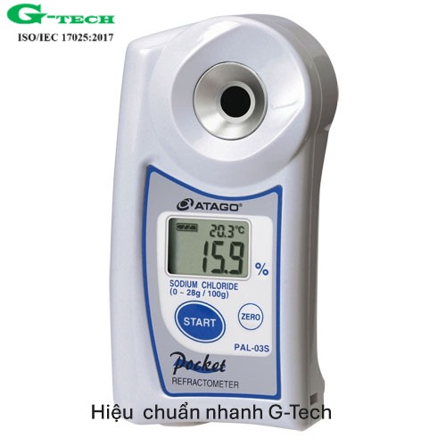 Hiệu chuẩn Khúc Xạ Kế đo độ mặn điện tử ATAGO PAL-03S. Dịch vụ hiệu chuẩn nhanh G-tech 24/7 Hiệu chuẩn Khúc Xạ Kế đo độ mặn điện tử ATAGO PAL-03S. Dịch vụ hiệu chuẩn nhanh G-tech 24/7