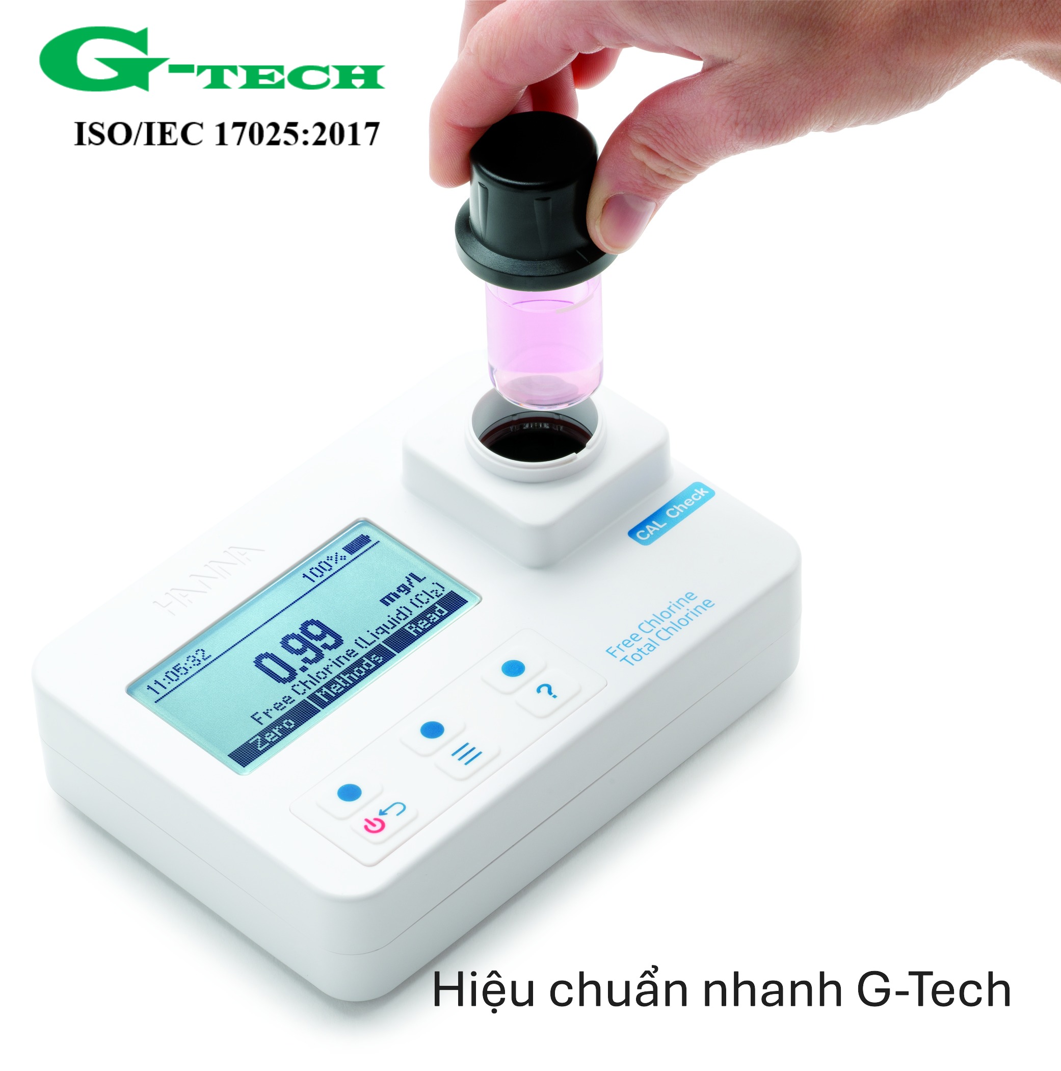 Hiệu chuẩn Hàm Lượng Clo Dư/ Chlorine Meter Calibration. Dịch vụ hiệu chuẩn nhanh G-tech 24/7