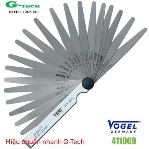 Hiệu Chuẩn Thước căn lá đo khe hở 0.05-2.0mm 21 lá Feeler gauge Vogel Germany. Dịch vụ hiệu chuẩn nhanh G-tech 24/7 Hiệu Chuẩn Thước căn lá đo khe hở 0.05-2.0mm 21 lá Feeler gauge Vogel Germany. Dịch vụ hiệu chuẩn nhanh G-tech 24/7