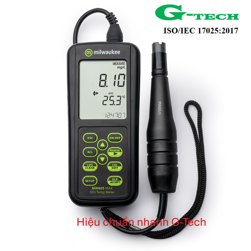 Hiệu chuẩn Máy đo OXY hòa tan DO/Nhiệt độ cầm tay MILWAUKEE MW605. Dịch vụ hiệu chuẩn nhanh G-tech 24/7 tại Bình Thuận 