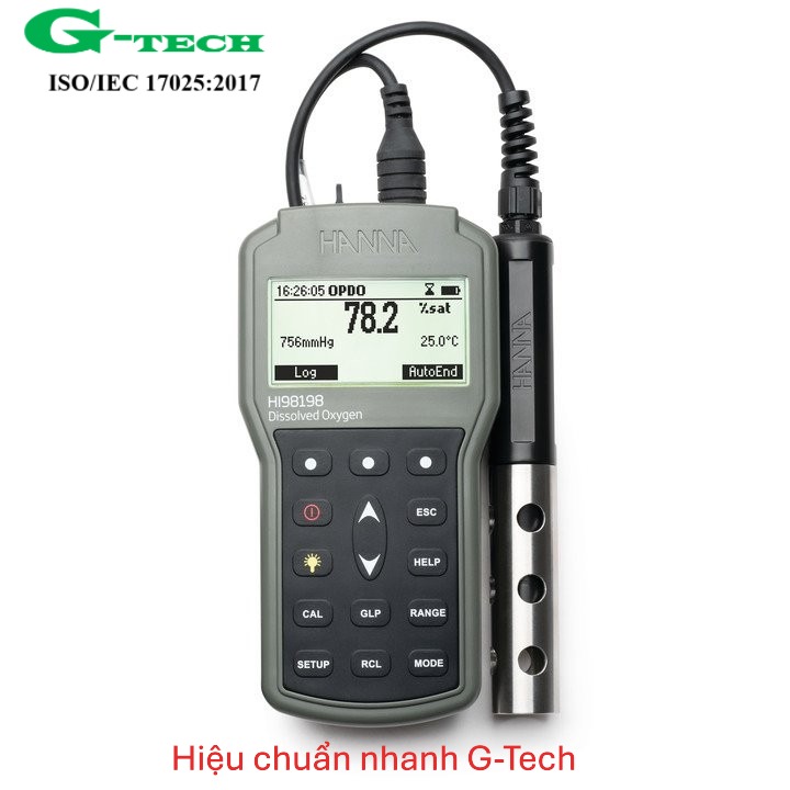Hiệu chuẩn Máy Đo Oxy Hòa Tan Cầm Tay Dạng Quang Học Thế Hệ Mới HI98198. Dịch vụ hiệu chuẩn nhanh G-tech 24/7 tại Hà Tĩnh 
