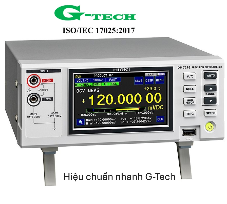Hiệu chuẩn Thiết Bị Đo Điện Áp DC Độ Chính Xác Cao Hioki DM7276. Dịch vụ hiệu chuẩn nhanh G-Tech 24/7 tại Quảng Nam