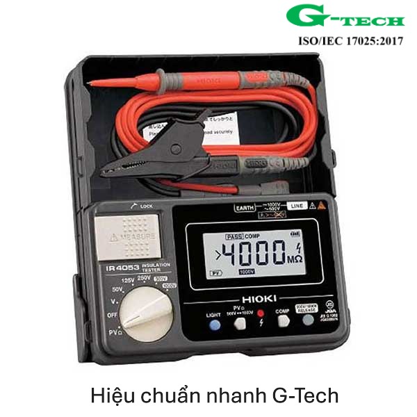 Hiệu chuẩn Đồng hồ đo điện trở cách điện Hioki IR4053-10. Dịch vụ hiệu chuẩn nhanh G-Tech 24/7 tại Lâm Đồng