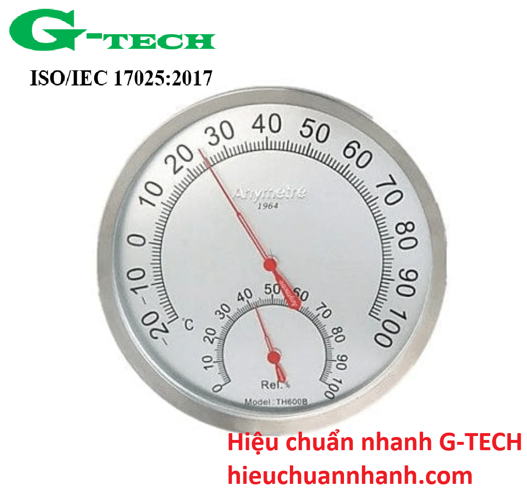 Hiệu chuẩn Nhiệt ẩm kế cơ Anymetre TH600B. Dịch vụ hiệu chuẩn an toàn và uy tín, phục vụ tận nơi 24/7 tại Thừa Thiên Huế.